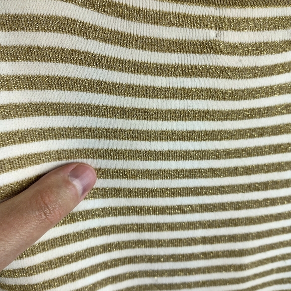 Cable & Gauge Sleeveless Sweater Pullover striped metallic print vest bronze 3X - Picture 11 of 12